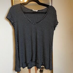 Rolla Coster Striped Scoop Neck Short Sleeve Top